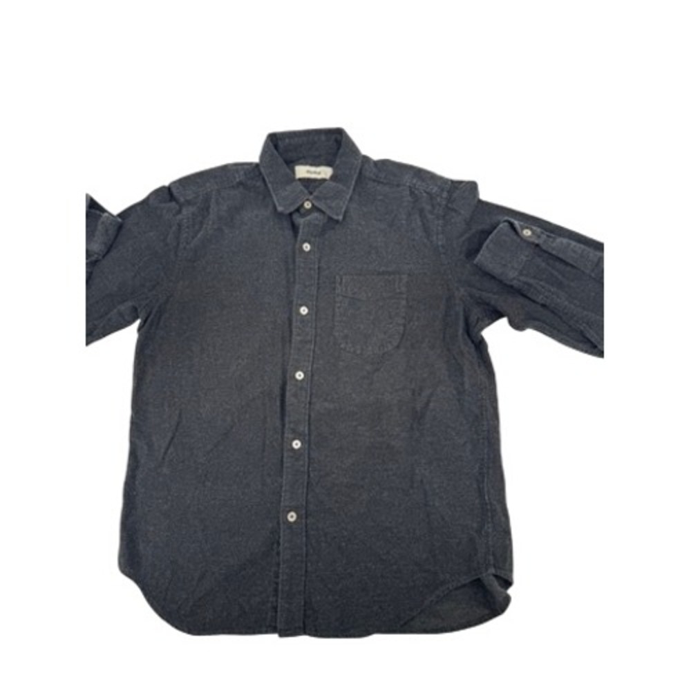 Buck Mason Flannel Shirt Mens Large Grey Cotton Long Sleeve Button Up Workwear